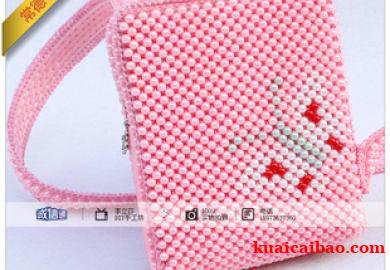 纯手工简约时尚生活手工包粉红色斜跨包