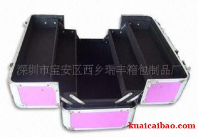 深圳瑞丰华专业销售粉红色手提式铝合金双开化妆箱